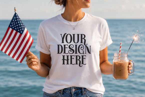 Download Bella Canvas 3001 Beach T-Shirt Mockup - Bella canvas Collection