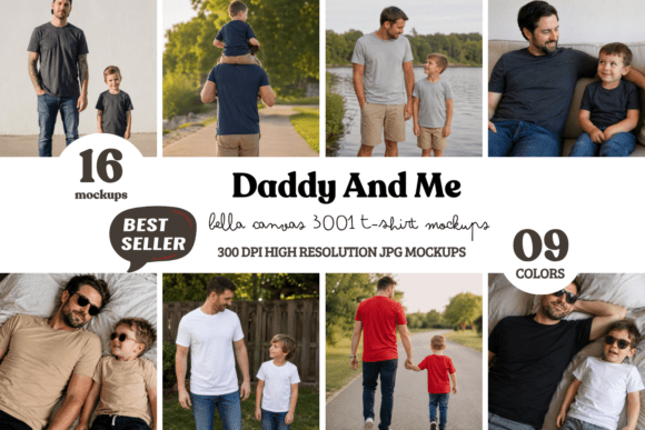 Download Bella Canvas 3001 Daddy and Me Mockups - Premium Resources