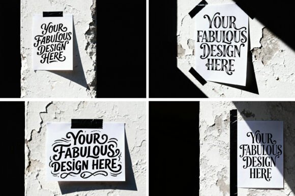 Download Taped Blank Posters Jpg Mockup Set - Jpg mockup Collection