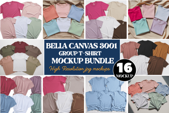 Download Bella Canvas 3001 Group Mockup Bundle - Bella canvas Collection